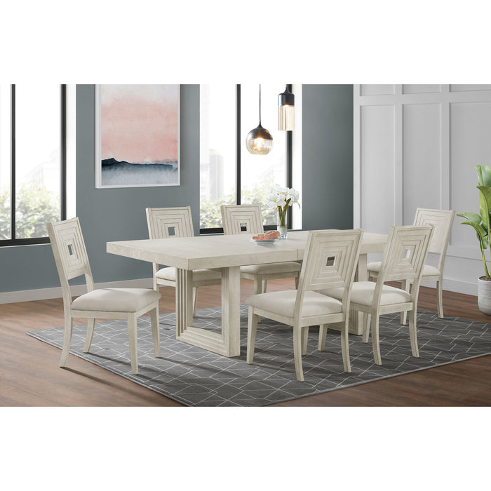 Avalanche Standard Height Dining Set in Antique White-Table and Four Chairs