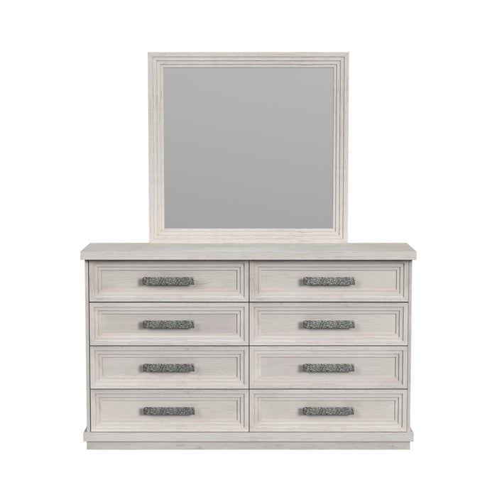 Avalanche Dresser and Mirror Set in Antique White