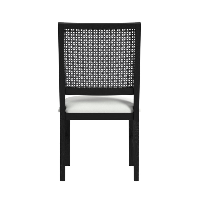 Bahama Breeze Dining Chair with White Fabric in Black (2 Per Carton)