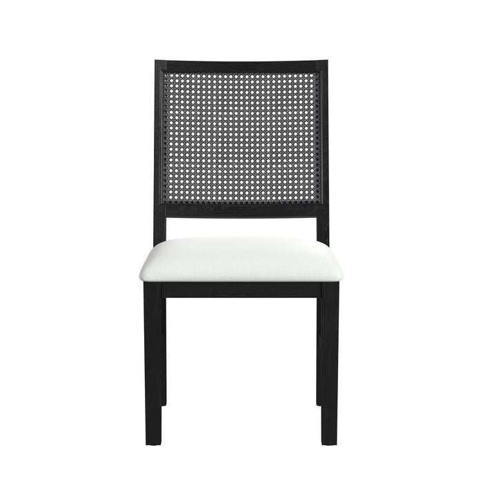 Bahama Breeze Dining Chair with White Fabric in Black (2 Per Carton)