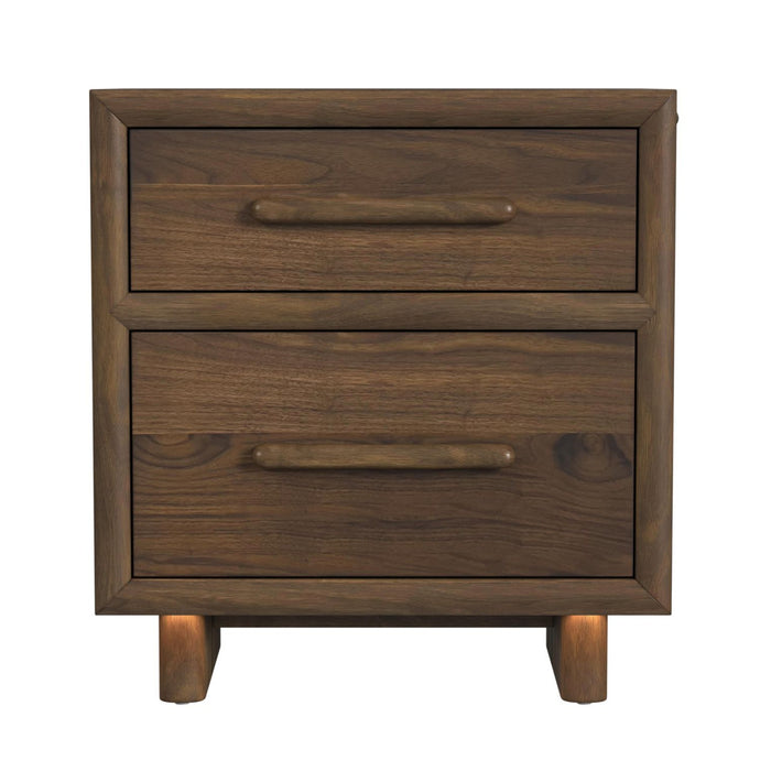Brisbane Nightstand with USBC and LED in Brown
