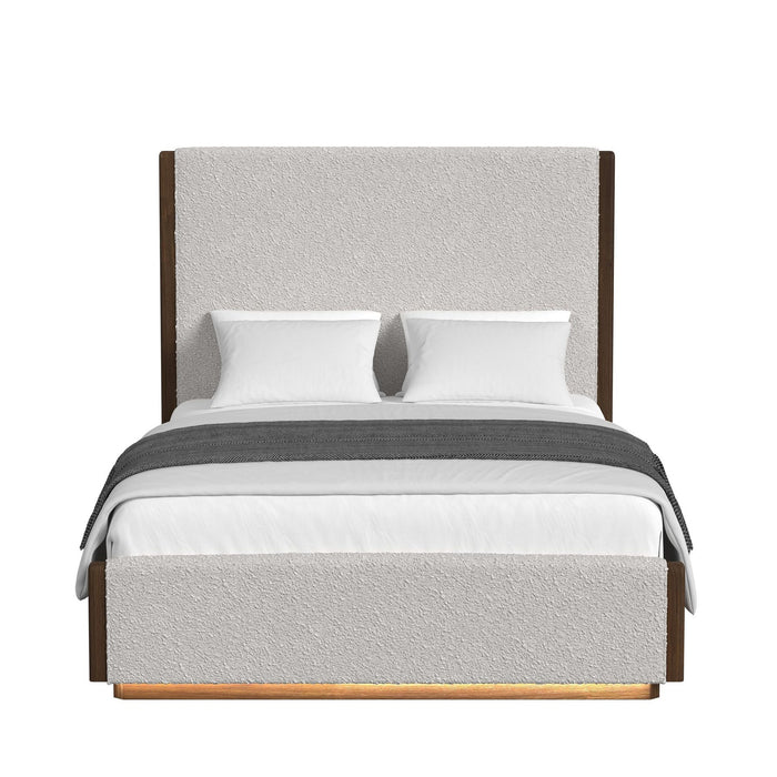 Brisbane UPH Bed with Boucle Beige and LED