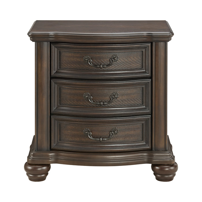 Brunswick 2-Drawer Nightstand with USB in Mahogany