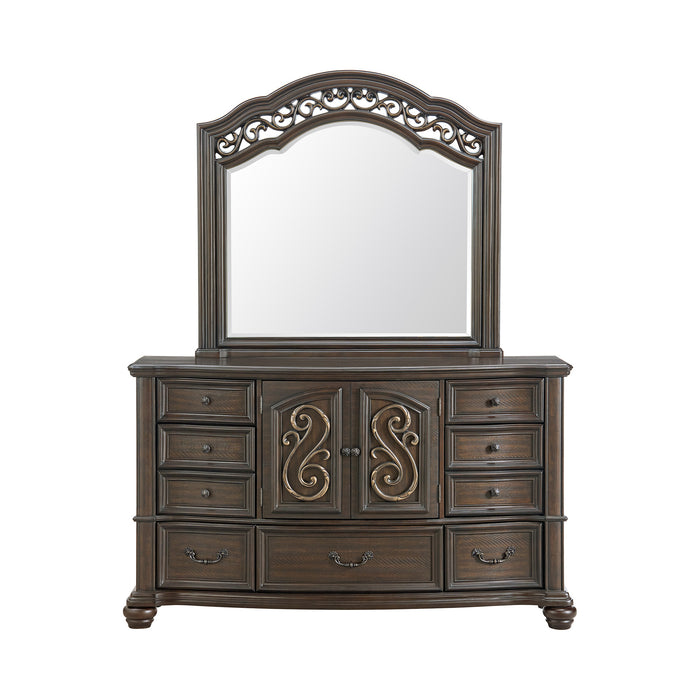 Brunswick Dresser and Mirror Set in Mahogany