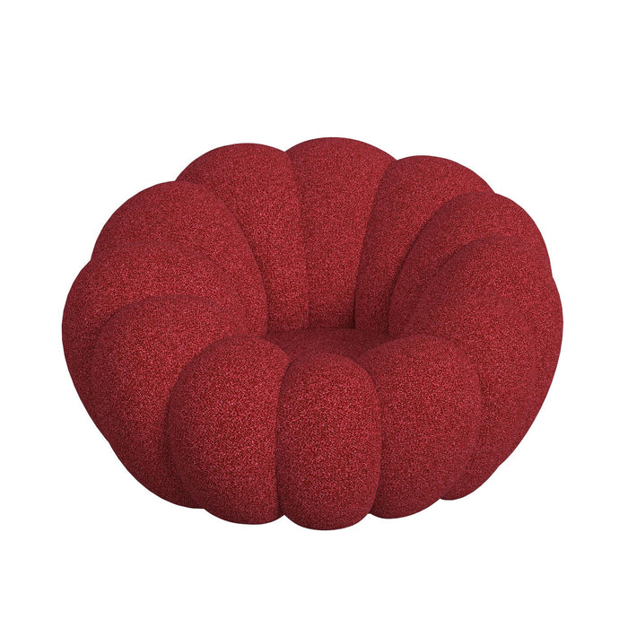 Bubble Swivel Chair and Ottoman in Red