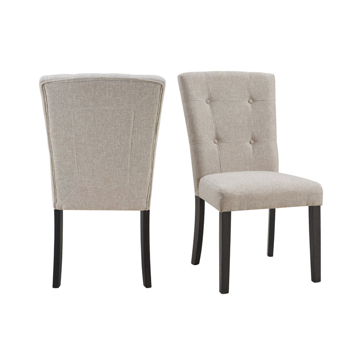 Lexi Tufted Fabric Side Chair in Beige (2 Per Pack)