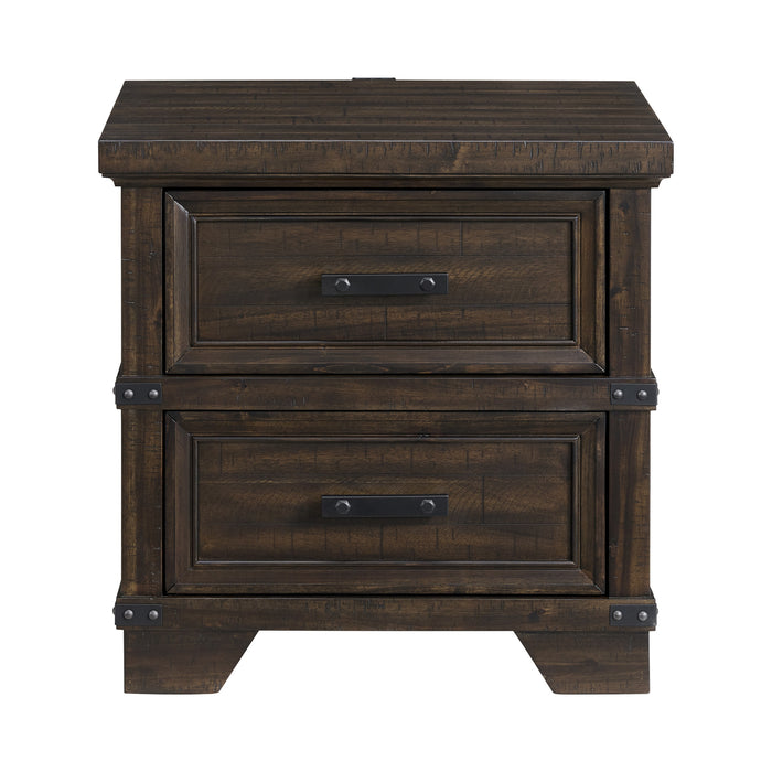 Colorado City 2-Drawer Nightstand with USB in Charcoal