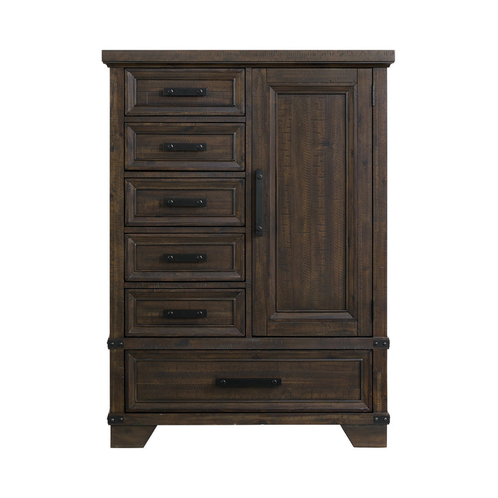 Colorado City 6-Drawer Door Chest in Charcoal