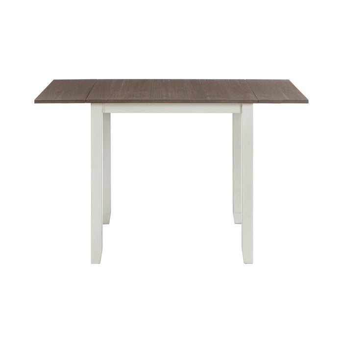 Martin 3 pc Drop Leaf Dining Set (Dark Brown Top - White Base)
