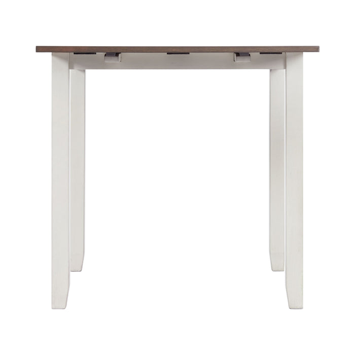 Martin 3 pc Drop Leaf Dining Set (Dark Brown Top - White Base)