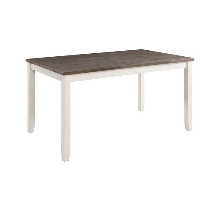 Martin 6 Pc Dining set (Table+ 4 + Bench) (Dark Brown Top - White Base)