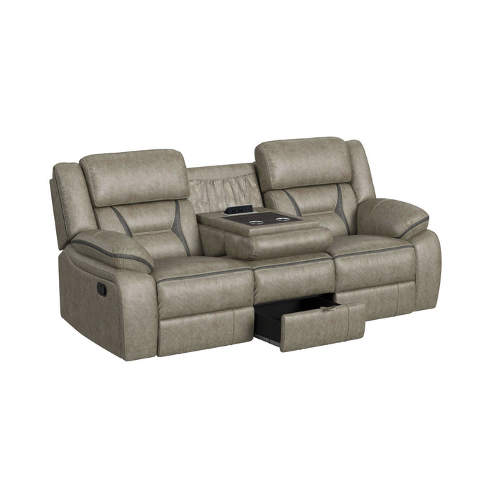 Engage Motion Sofa with DDT, Drawer and PWS in Corral Grey