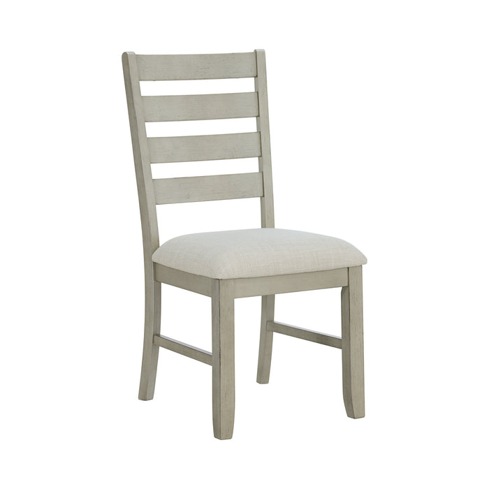 Farmington Standard Height Dining Set in Medium Brown and Washed Stone-Rectangular Table and Four Chairs