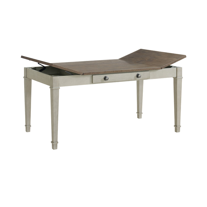 Farmington Rectangular Dining Table in Medium Brown and Washed Stone