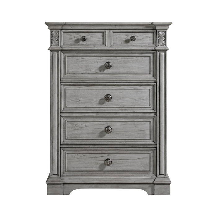 Glenmore 5-Drawer Chest in Aged Grey