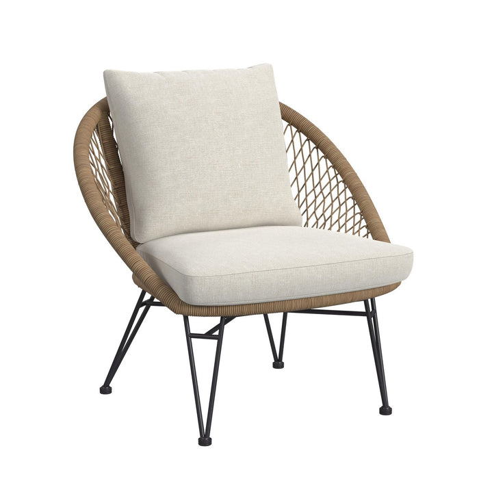 Grace Outdoor Seating 4PC Set - Black, Natural and Olefin Beige