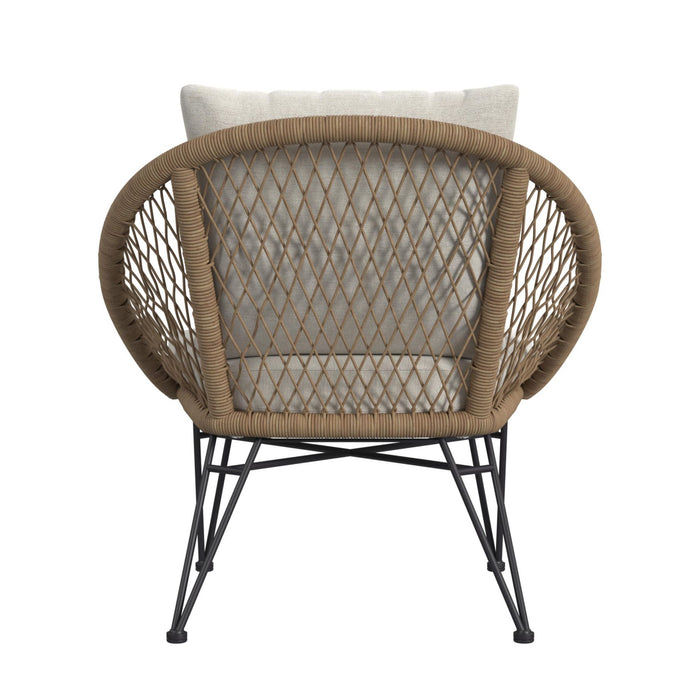 Grace Outdoor Seating 4PC Set - Black, Natural and Olefin Beige