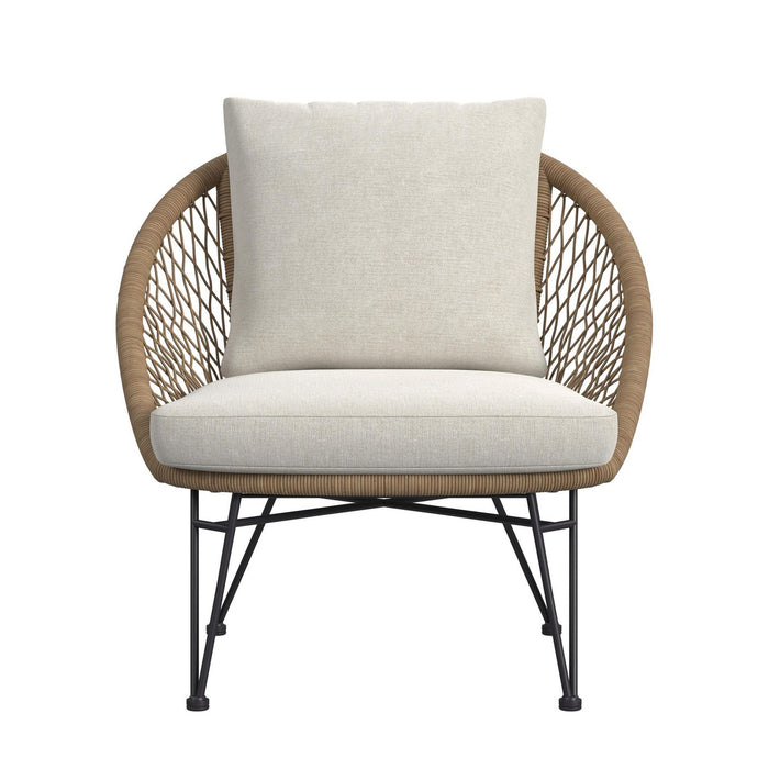 Grace Outdoor Seating 4PC Set - Black, Natural and Olefin Beige