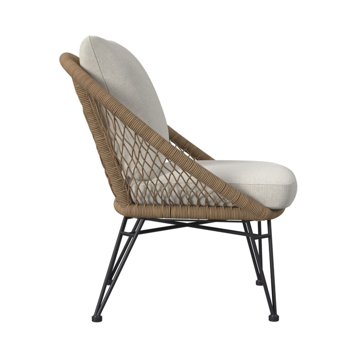Grace Outdoor Seating 4PC Set - Black, Natural and Olefin Beige