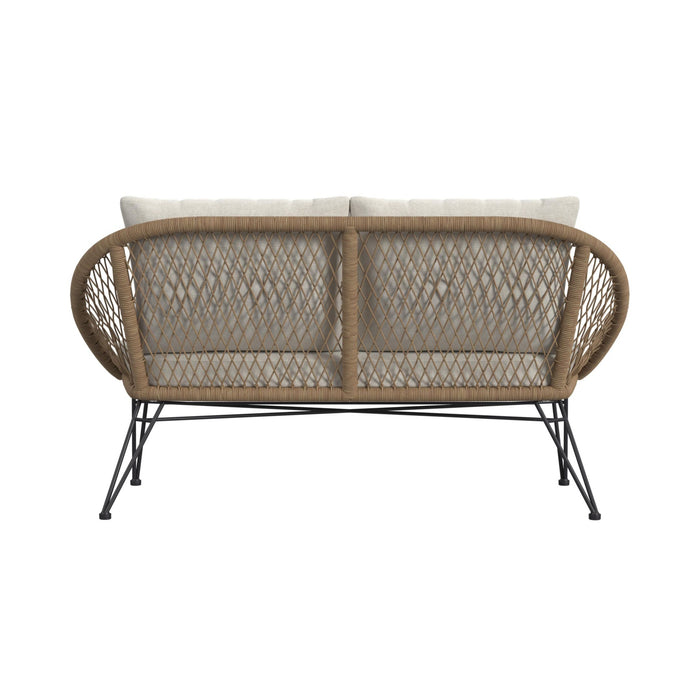 Grace Outdoor Seating 4PC Set - Black, Natural and Olefin Beige