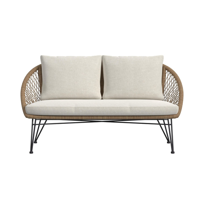 Grace Outdoor Seating 4PC Set - Black, Natural and Olefin Beige