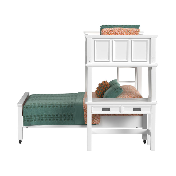Hampton Kids Over Loft with Ladder and Desk with Speaker Bedroom Set