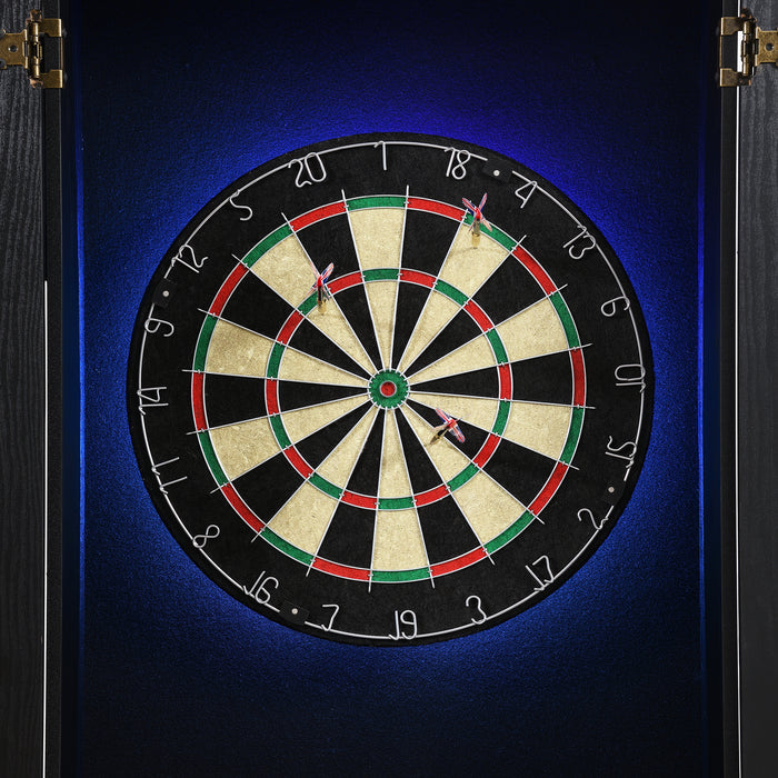 Hurricanes Dartboard Cabinet with Speaker and LED in Black (3A Packing)