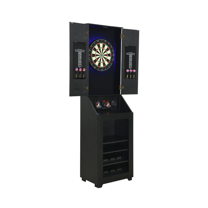 Hurricanes Dartboard Cabinet with Speaker and LED in Black (3A Packing)