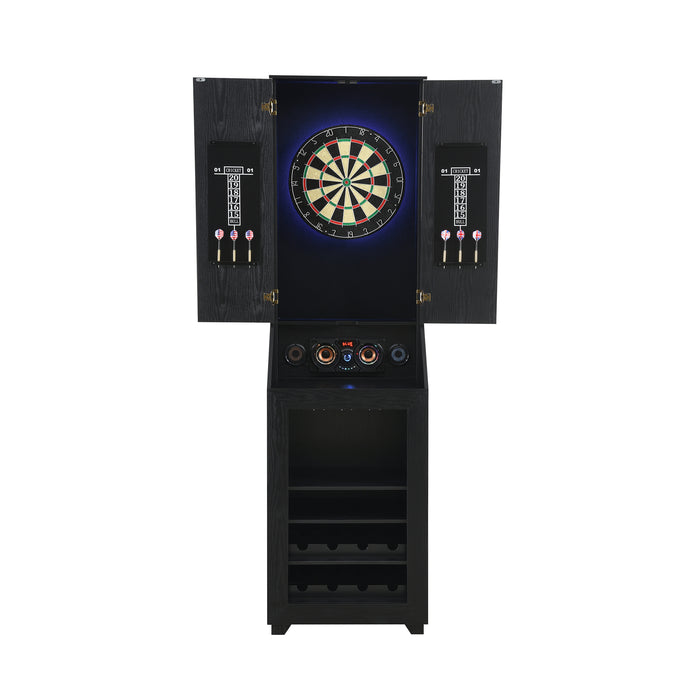 Hurricanes Dartboard Cabinet with Speaker and LED in Black (3A Packing)