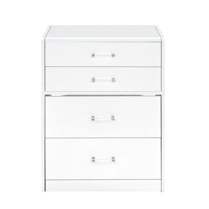 Irvine Mini Dressing Table with Stool, LED and USB in Glossy White