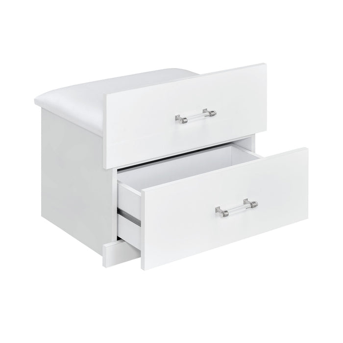 Irvine Mini Dressing Table with Stool, LED and USB in Glossy White