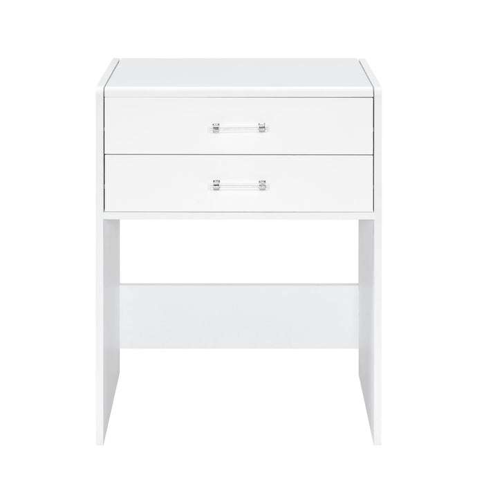 Irvine Mini Dressing Table with Stool, LED and USB in Glossy White