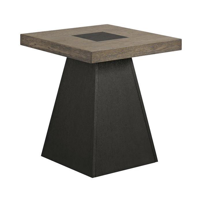 Jemma 2PC Occasional Table Set in Grey and Dark Espresso-Coffee Table & End Table