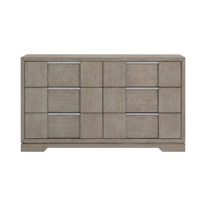 Kelis 6-Drawer Dresser in Grey