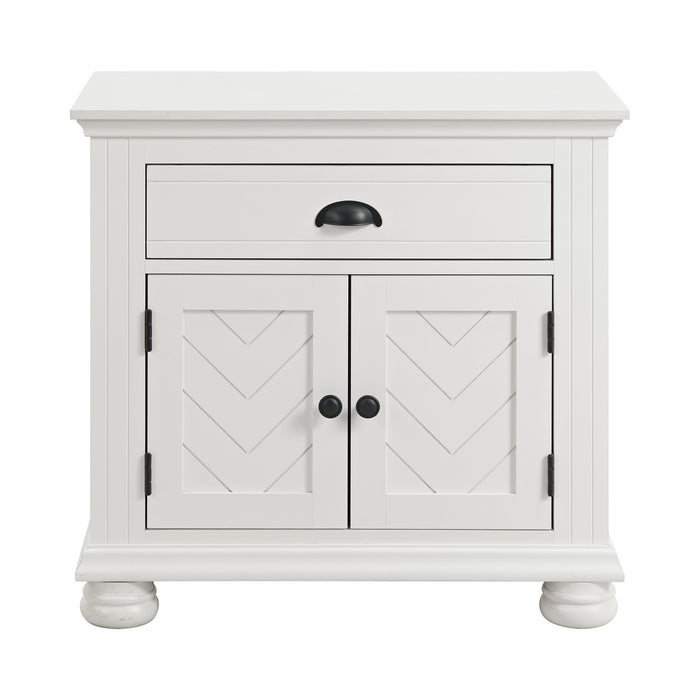 Kona 1-Drawer Nightstand in White