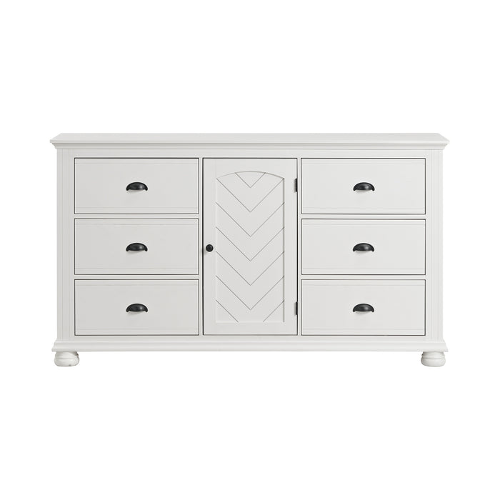 Kona 6-Drawer Dresser in White