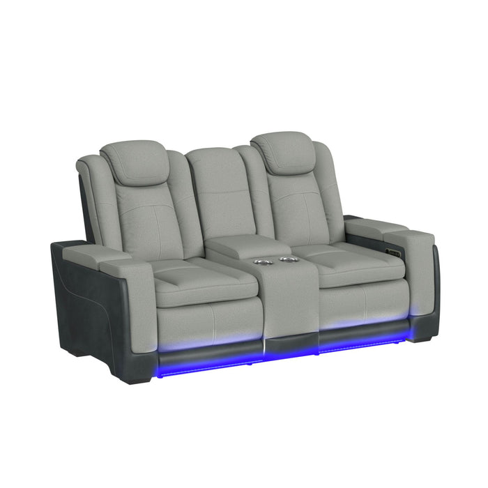 Lantana 3PC Living Room Set in Rocky Cement/Charcoal-Sofa, Loveseat & Recliner