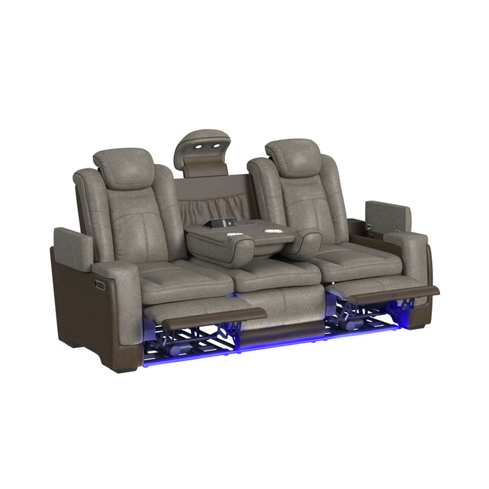 Lantana Power Motion Sofa with Power Headrest, Led, DDT, reading light and PWS in Rocky Grey/Brown