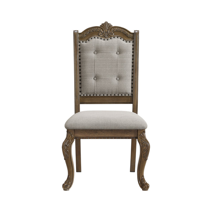 Madison Park Dining Side Chair with Beige Fabric in Walnut (2 Per Carton)