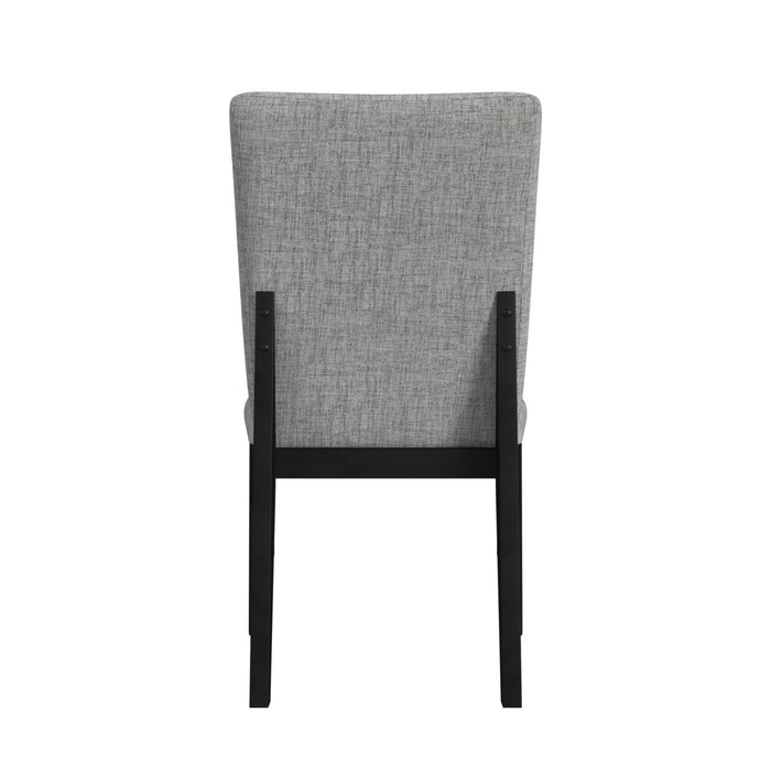 Marlene Dining Side Chair with Grey Fabric in Black (2 Per Carton)