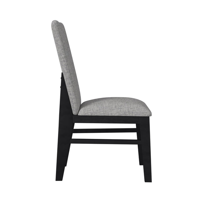 Marlene Dining Side Chair with Grey Fabric in Black (2 Per Carton)