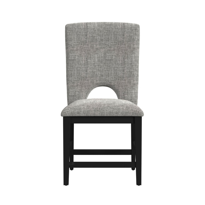 Oregon Counter Side Chair with Grey Fabric in Black (2 Per Carton)