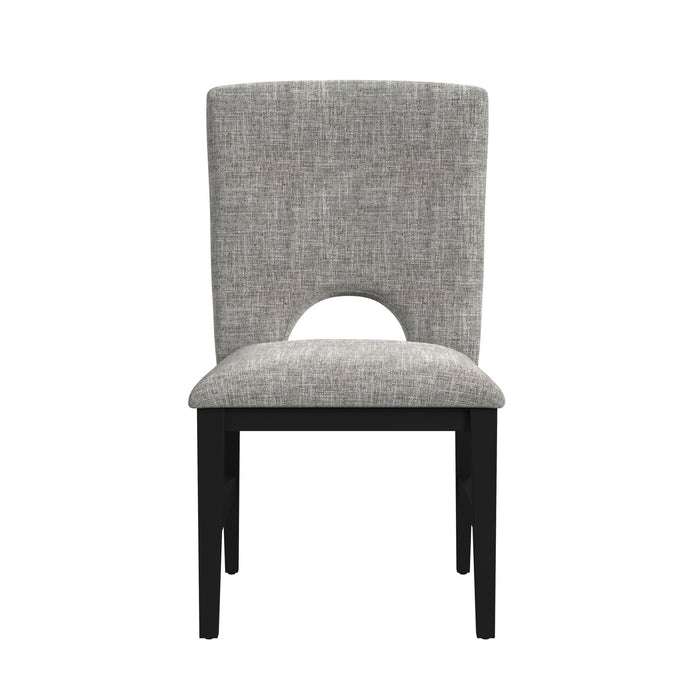 Oregon Dining Side Chair with Grey Fabric in Black (2 Per Carton)