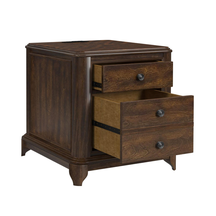 Phillipe 2-Drawer Cabinet with USB in Cherry
