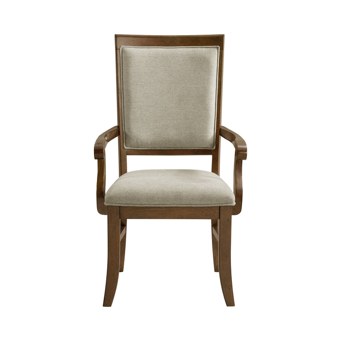 Phillipe Dining Arm Chair with Grey Fabric in Cherry (2 Per Carton)
