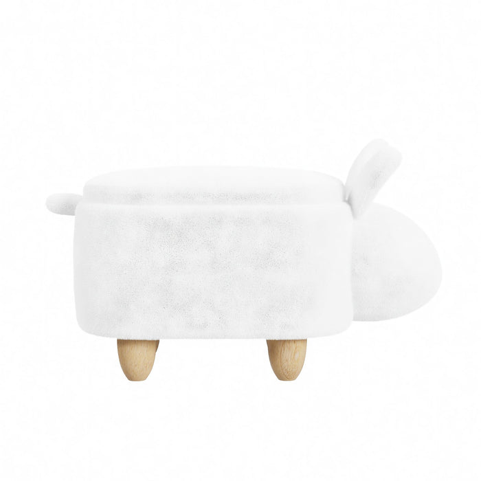 Rabbit Storage Stool in White