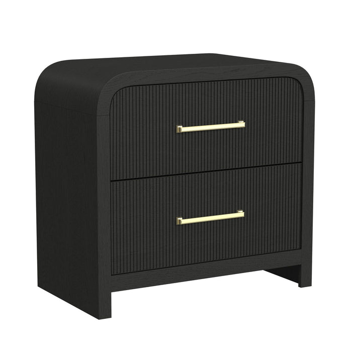 Ridgemont Storage Bedroom Set in Black with Grain
