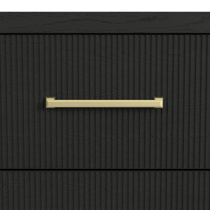 Ridgemont 2-Drawer Nightstand with USB in Black with Grain