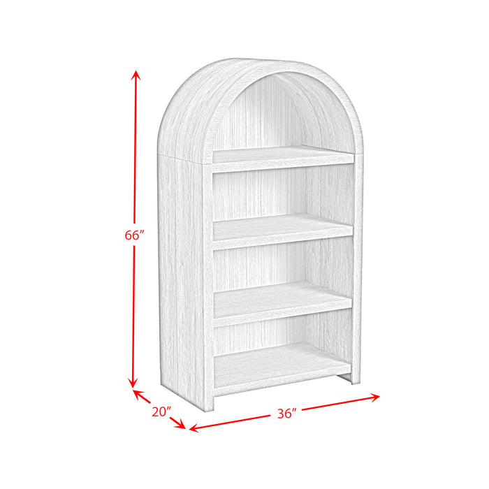 Ridgemont Open Bookcase in Black with Grain