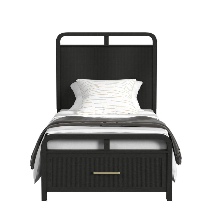 Ridgemont Storage Bed in Black with Grain